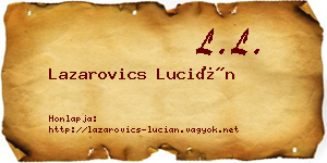 Lazarovics Lucián névjegykártya